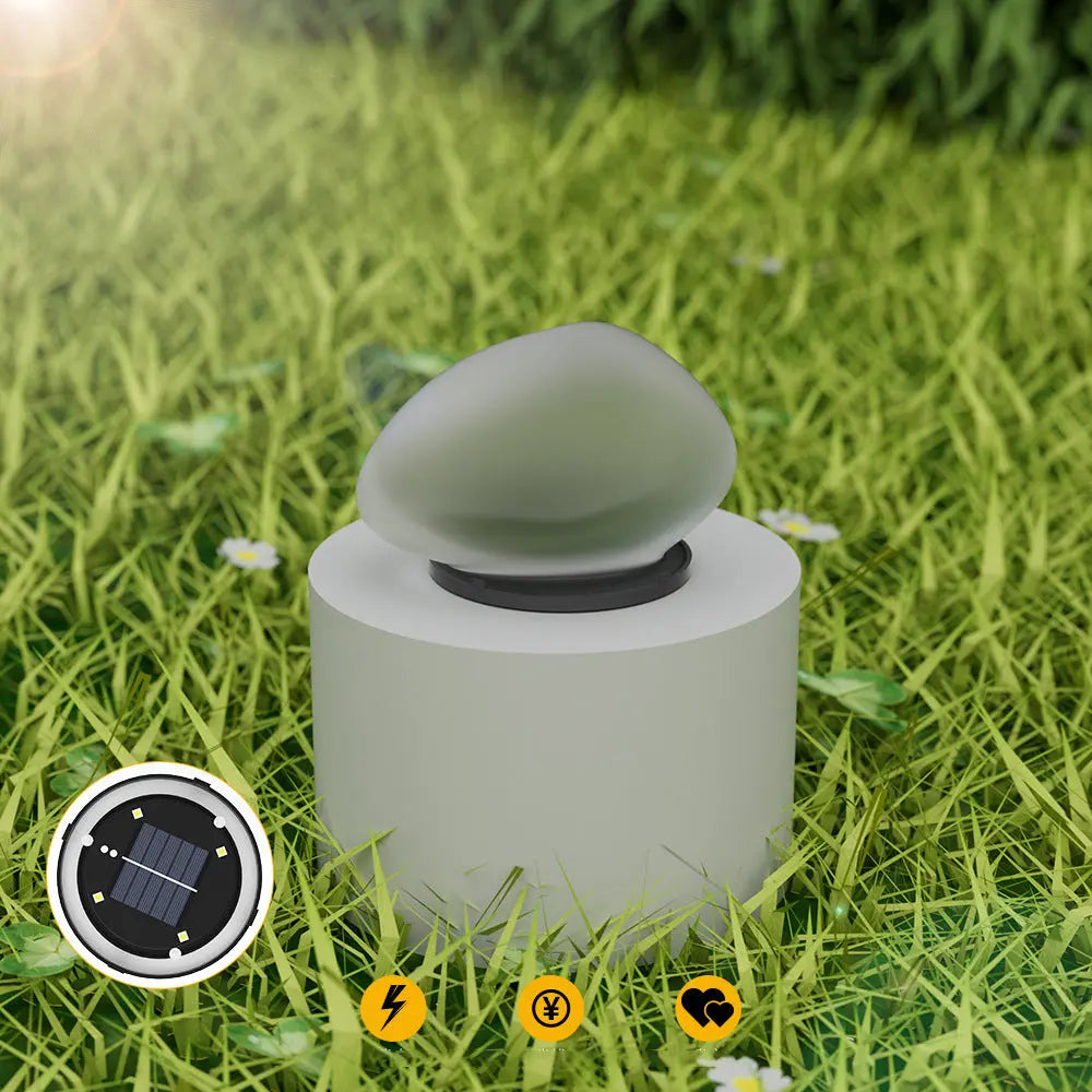 Modern Minimalist Waterproof Solar Pebble PP LED Outdoor Light Landscape Lighting For Garden Cuvalon