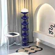 Contemporary Scandinavian Iron Acrylic Cream Round 1-Light Standing Floor Lamp For Bedroom Cuvalon