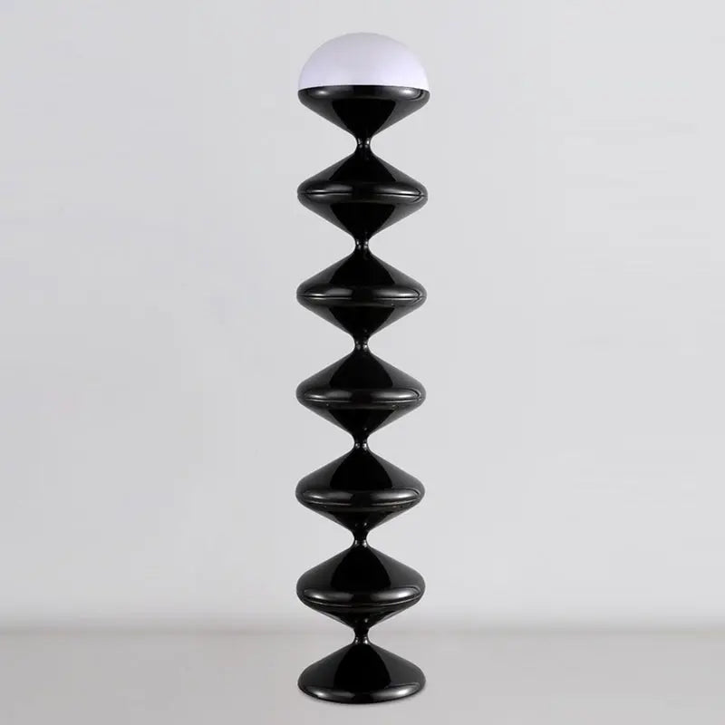 Contemporary Scandinavian Iron Acrylic Cream Round 1-Light Standing Floor Lamp For Bedroom Cuvalon