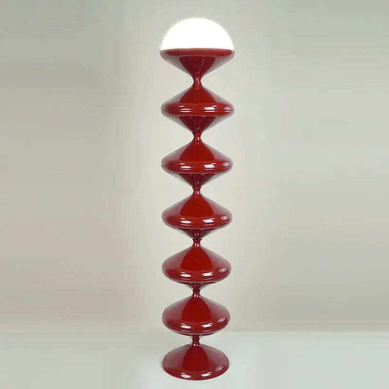 Contemporary Scandinavian Iron Acrylic Cream Round 1-Light Standing Floor Lamp For Bedroom Cuvalon