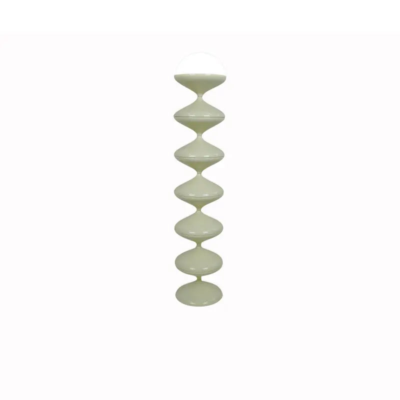 Contemporary Scandinavian Iron Acrylic Cream Round 1-Light Standing Floor Lamp For Bedroom Cuvalon