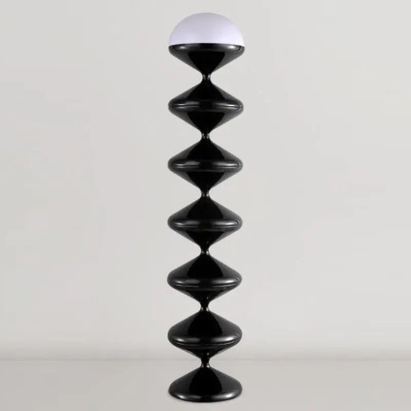 Contemporary Scandinavian Iron Acrylic Cream Round 1-Light Standing Floor Lamp For Bedroom Cuvalon