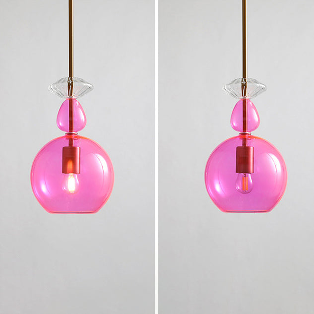 Contemporary Scandinavian Cylinder Round Disc Glass 1-Light Pendant Light For Living Room Cuvalon
