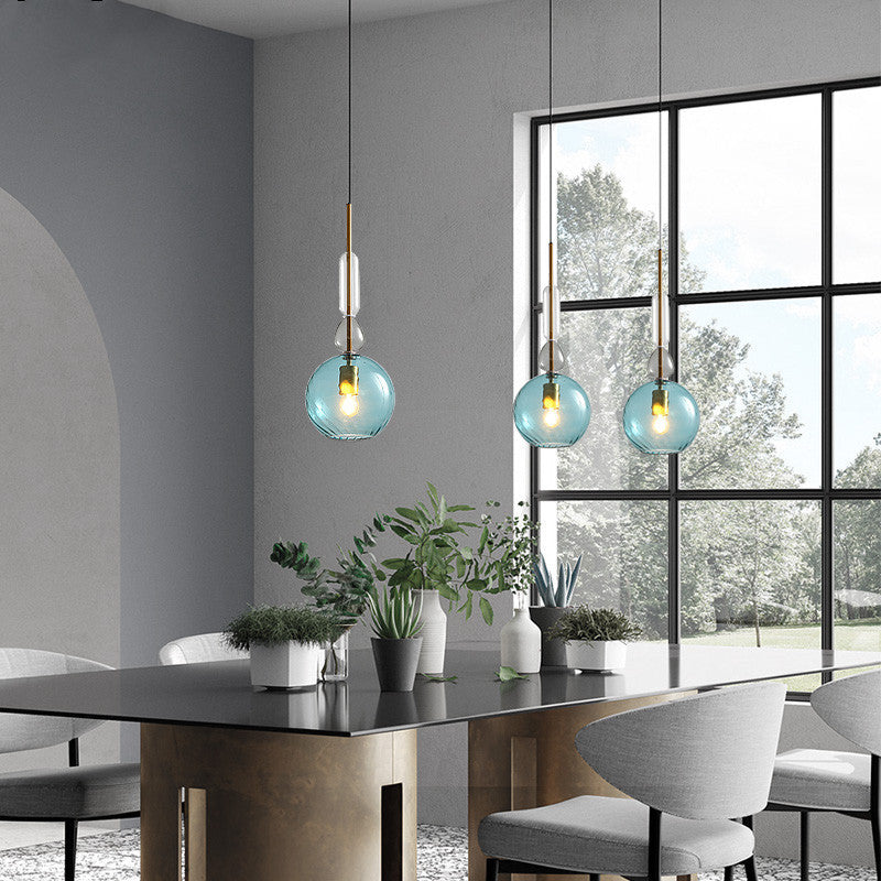 Contemporary Scandinavian Cylinder Round Disc Glass 1-Light Pendant Light For Living Room Cuvalon
