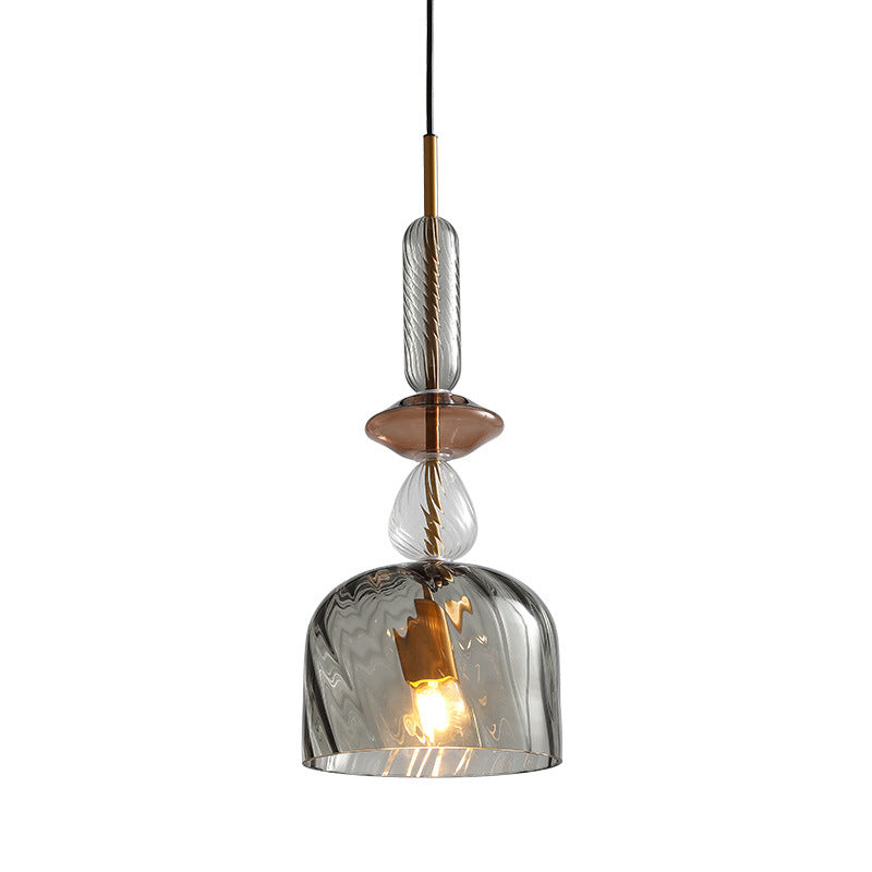Contemporary Scandinavian Cylinder Round Disc Glass 1-Light Pendant Light For Living Room Cuvalon