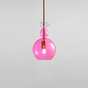 Contemporary Scandinavian Cylinder Round Disc Glass 1-Light Pendant Light For Living Room Cuvalon