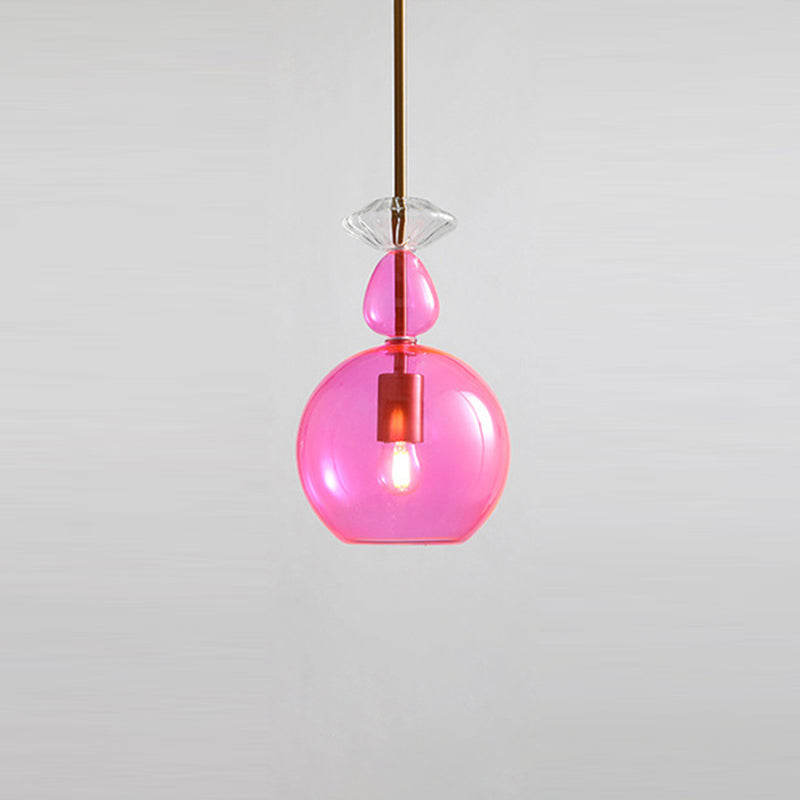 Contemporary Scandinavian Cylinder Round Disc Glass 1-Light Pendant Light For Living Room Cuvalon