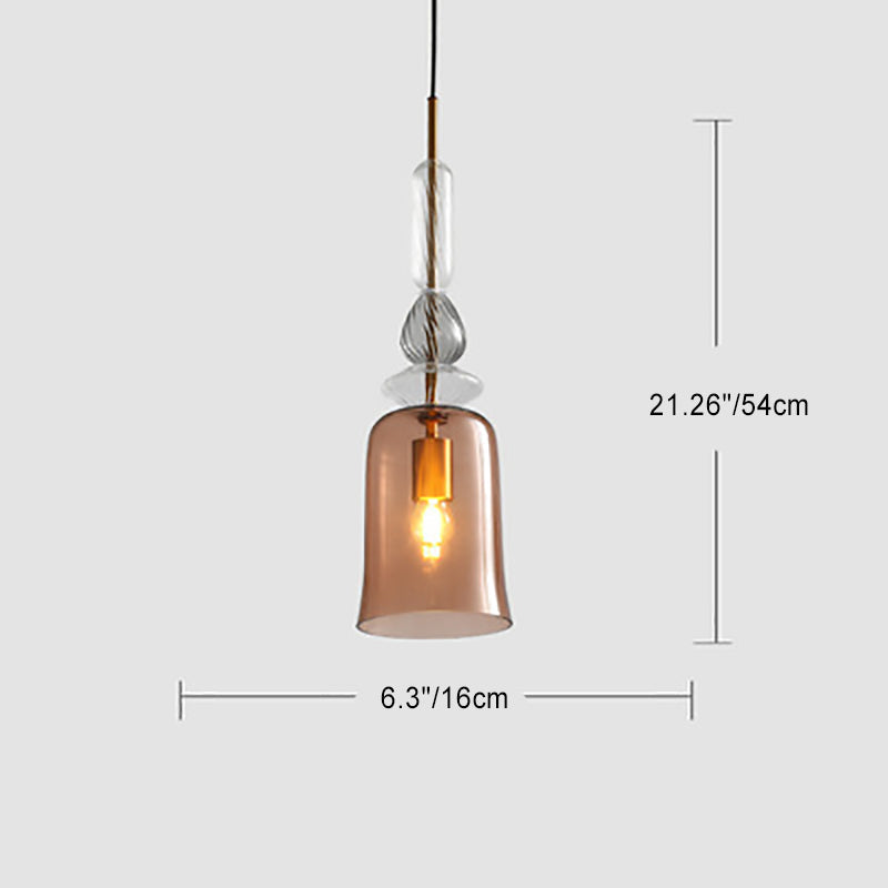 Contemporary Scandinavian Cylinder Round Disc Glass 1-Light Pendant Light For Living Room Cuvalon