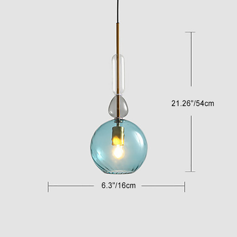 Contemporary Scandinavian Cylinder Round Disc Glass 1-Light Pendant Light For Living Room Cuvalon