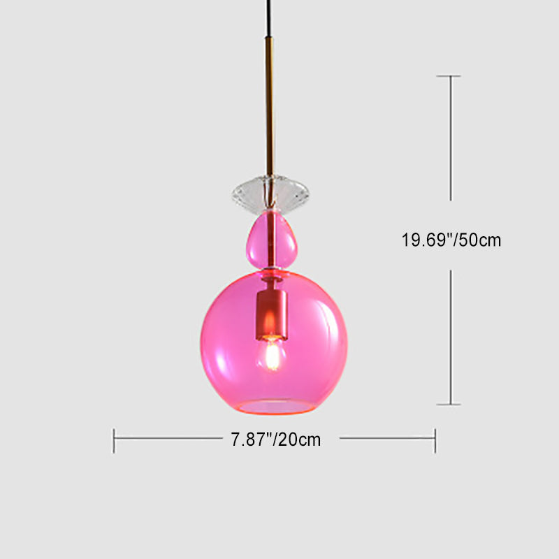 Contemporary Scandinavian Cylinder Round Disc Glass 1-Light Pendant Light For Living Room Cuvalon