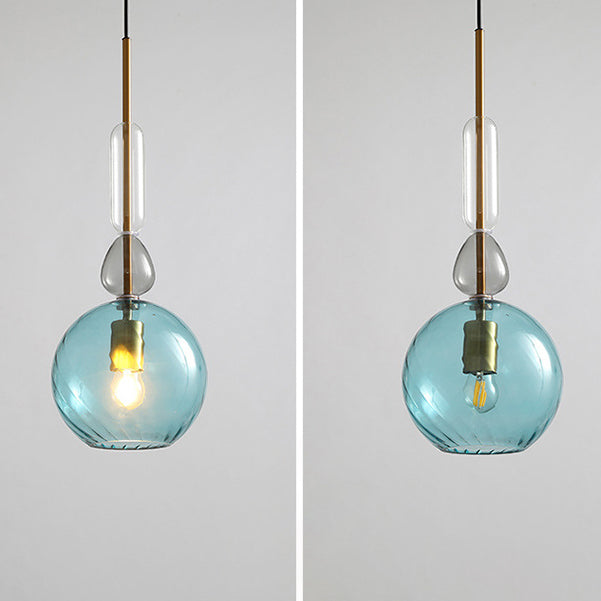 Contemporary Scandinavian Cylinder Round Disc Glass 1-Light Pendant Light For Living Room Cuvalon