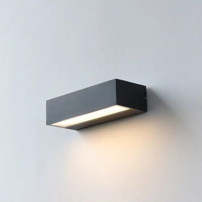 Modern Minimalist Rectangular Bar Waterproof Aluminum LED Wall Sconce Lamp For Garden Cuvalon