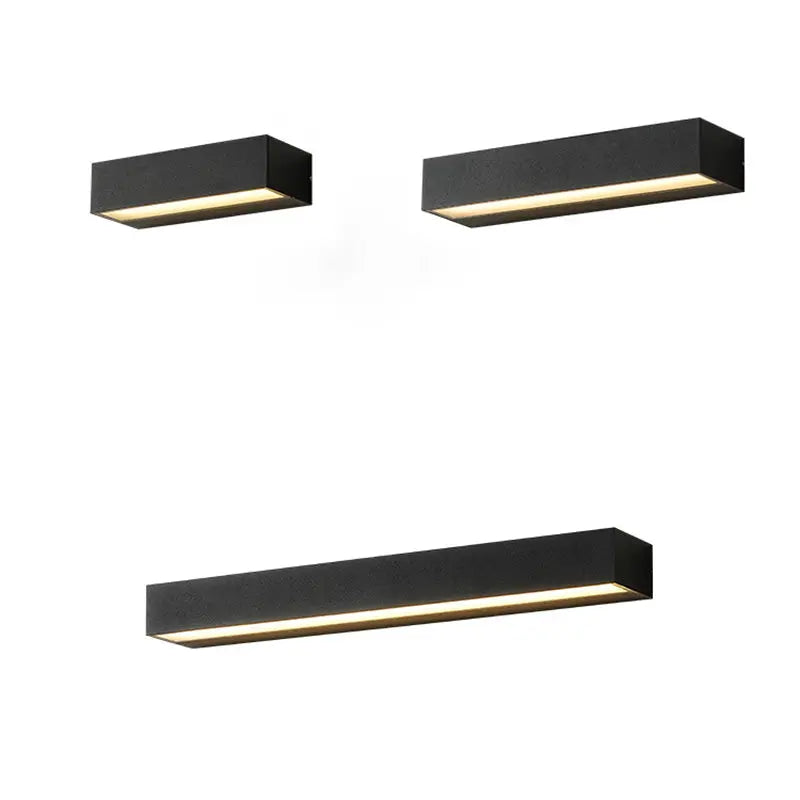Modern Minimalist Rectangular Bar Waterproof Aluminum LED Wall Sconce Lamp For Garden Cuvalon