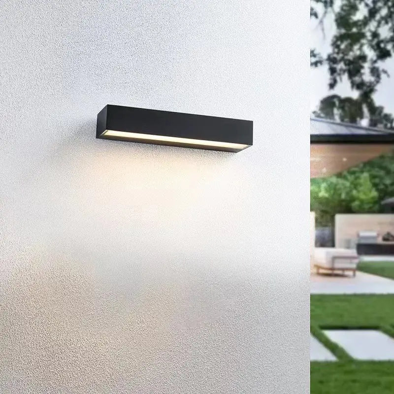 Modern Minimalist Rectangular Bar Waterproof Aluminum LED Wall Sconce Lamp For Garden Cuvalon