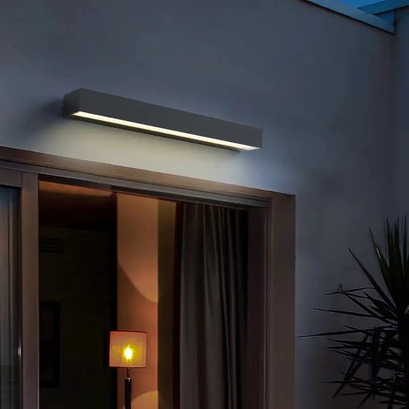 Modern Minimalist Rectangular Bar Waterproof Aluminum LED Wall Sconce Lamp For Garden Cuvalon
