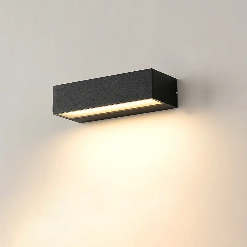 Modern Minimalist Rectangular Bar Waterproof Aluminum LED Wall Sconce Lamp For Garden Cuvalon