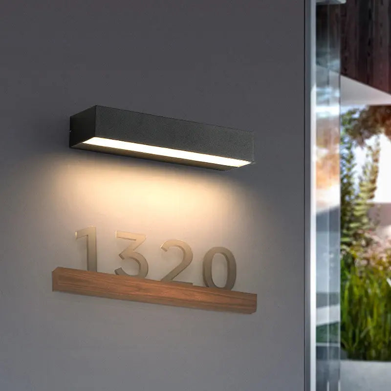 Modern Minimalist Rectangular Bar Waterproof Aluminum LED Wall Sconce Lamp For Garden Cuvalon