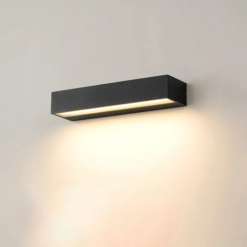 Modern Minimalist Rectangular Bar Waterproof Aluminum LED Wall Sconce Lamp For Garden Cuvalon