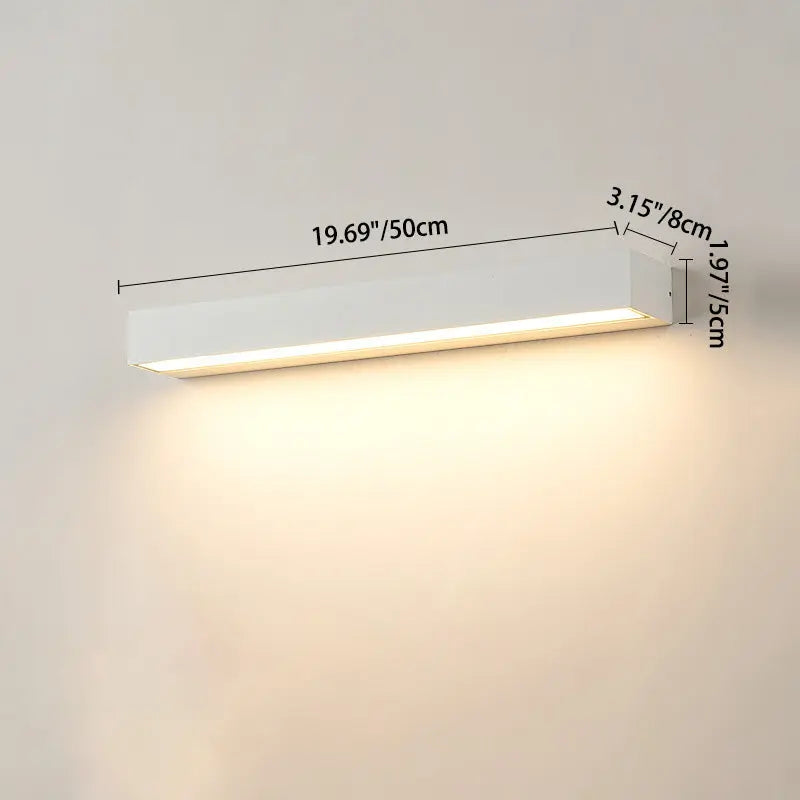 Modern Minimalist Rectangular Bar Waterproof Aluminum LED Wall Sconce Lamp For Garden Cuvalon