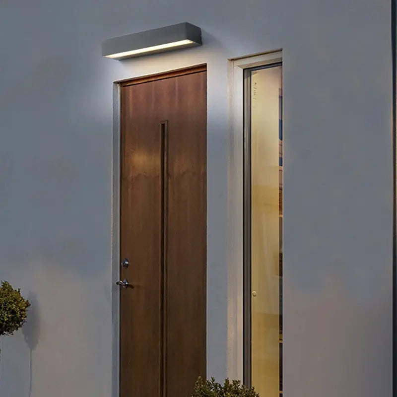 Modern Minimalist Rectangular Bar Waterproof Aluminum LED Wall Sconce Lamp For Garden Cuvalon