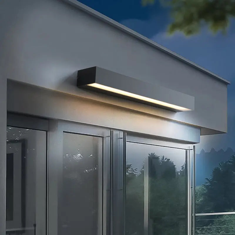 Modern Minimalist Rectangular Bar Waterproof Aluminum LED Wall Sconce Lamp For Garden Cuvalon