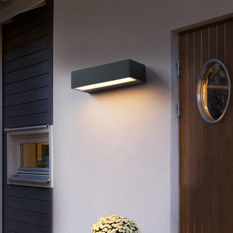 Modern Minimalist Rectangular Bar Waterproof Aluminum LED Wall Sconce Lamp For Garden Cuvalon