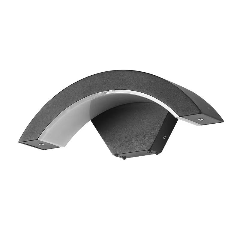 Modern Minimalist Curved Bent Aluminum LED Wall Sconce Lamp For Outdoor Patio Cuvalon