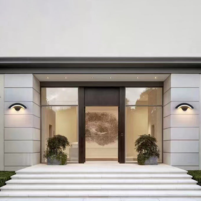Modern Minimalist Curved Bent Aluminum LED Wall Sconce Lamp For Outdoor Patio Cuvalon