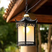 Traditional Chinese Hexagonal Gazebo PC Aluminum 1-Light Pendant Light For Garden Cuvalon