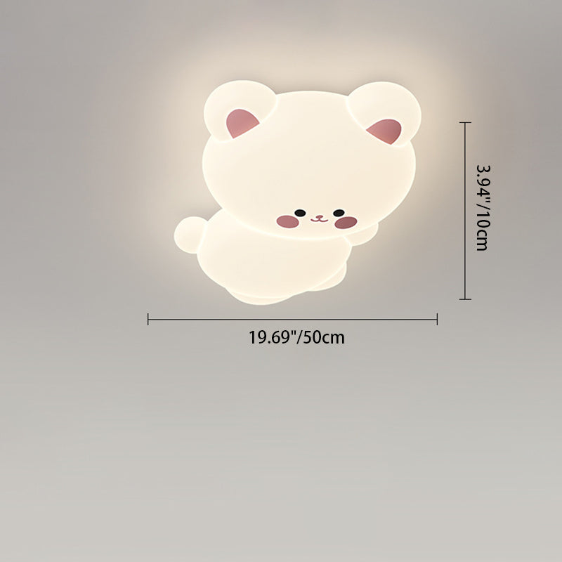 Modern Art Deco Kids Cartoon Koala Bear PE Iron LED Flush Mount Ceiling Light For Bedroom Cuvalon