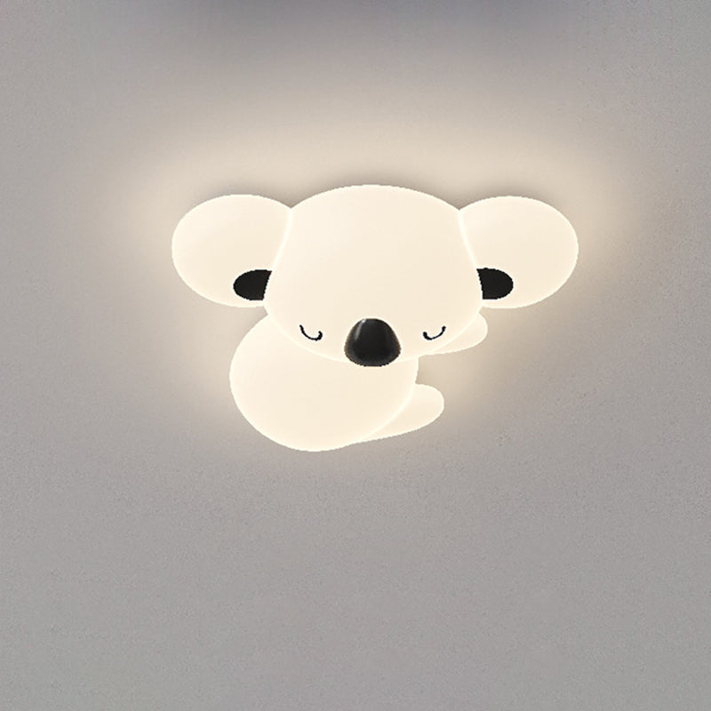Modern Art Deco Kids Cartoon Koala Bear PE Iron LED Flush Mount Ceiling Light For Bedroom Cuvalon