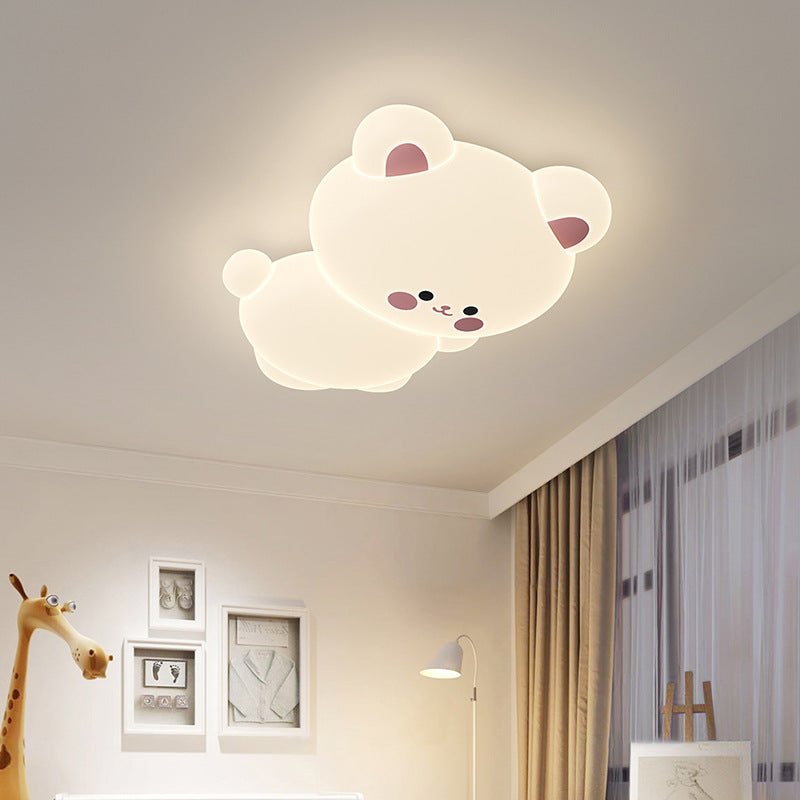 Modern Art Deco Kids Cartoon Koala Bear PE Iron LED Flush Mount Ceiling Light For Bedroom Cuvalon