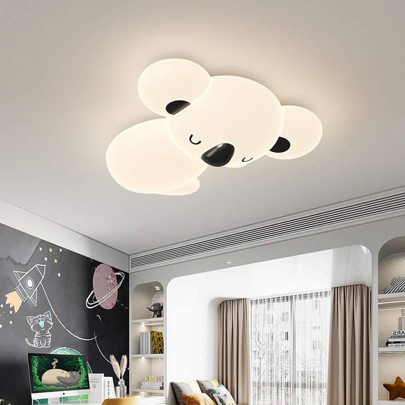 Modern Art Deco Kids Cartoon Koala Bear PE Iron LED Flush Mount Ceiling Light For Bedroom Cuvalon