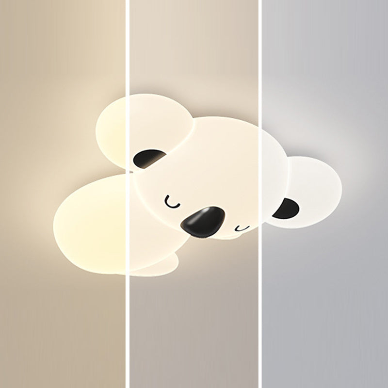 Modern Art Deco Kids Cartoon Koala Bear PE Iron LED Flush Mount Ceiling Light For Bedroom Cuvalon