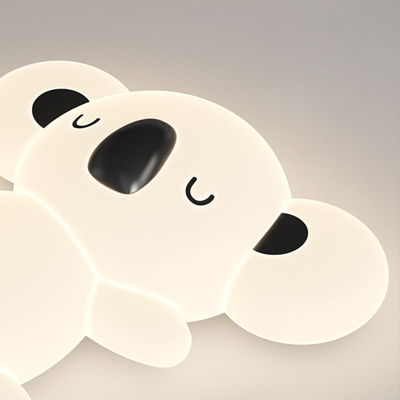 Modern Art Deco Kids Cartoon Koala Bear PE Iron LED Flush Mount Ceiling Light For Bedroom Cuvalon
