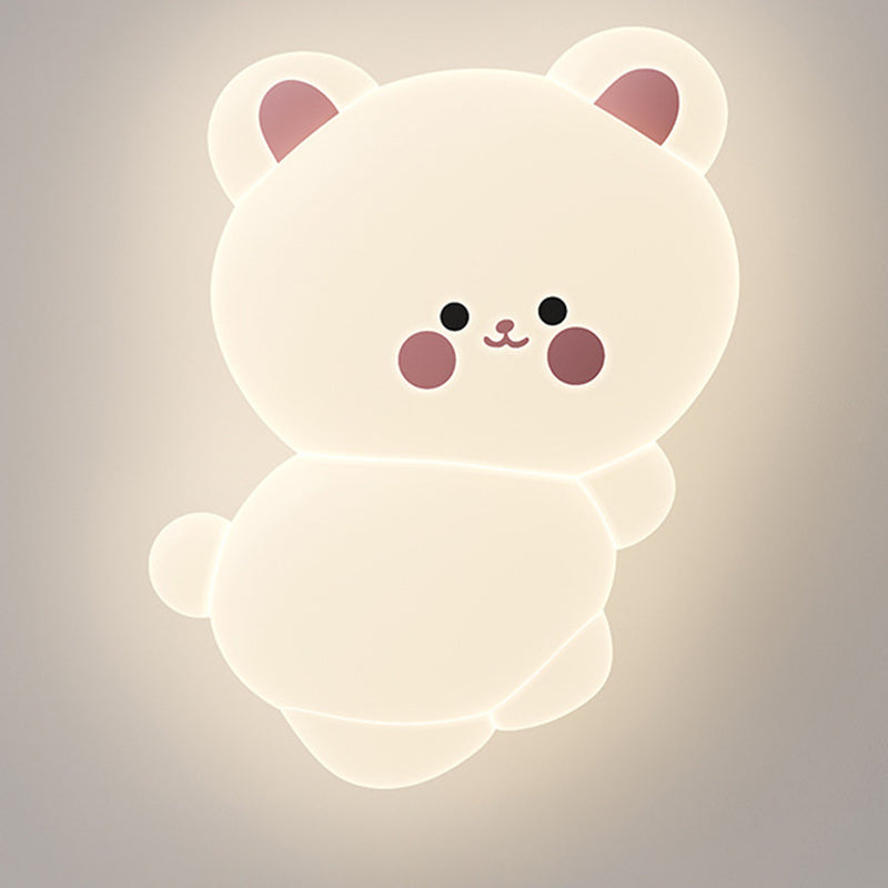 Modern Art Deco Kids Cartoon Koala Bear PE Iron LED Flush Mount Ceiling Light For Bedroom Cuvalon