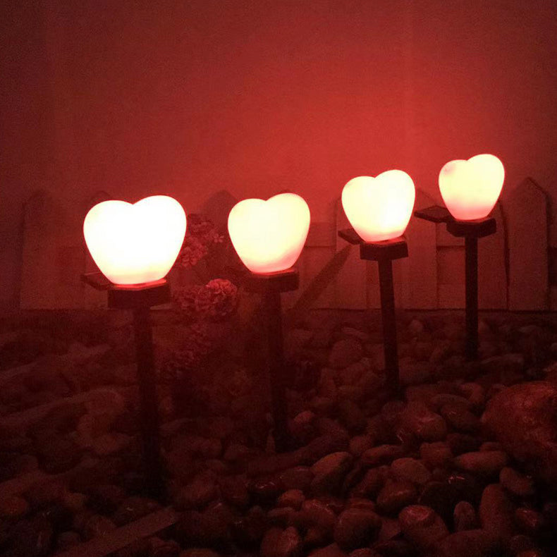 Modern Simplicity Heart Shape Solar Waterproof ABS Plastic LED Outdoor Ground Plug Light For Garden Cuvalon