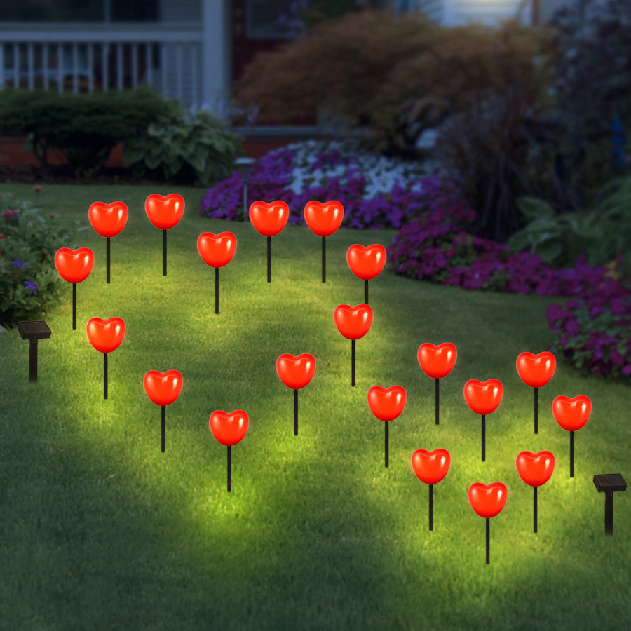 Modern Simplicity Heart Shape Solar Waterproof ABS Plastic LED Outdoor Ground Plug Light For Garden Cuvalon