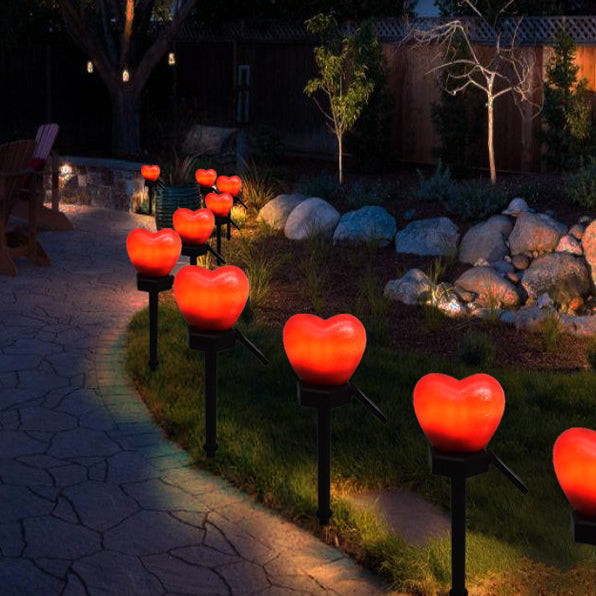Modern Simplicity Heart Shape Solar Waterproof ABS Plastic LED Outdoor Ground Plug Light For Garden Cuvalon