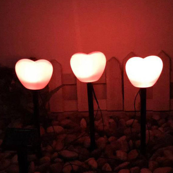 Modern Simplicity Heart Shape Solar Waterproof ABS Plastic LED Outdoor Ground Plug Light For Garden Cuvalon