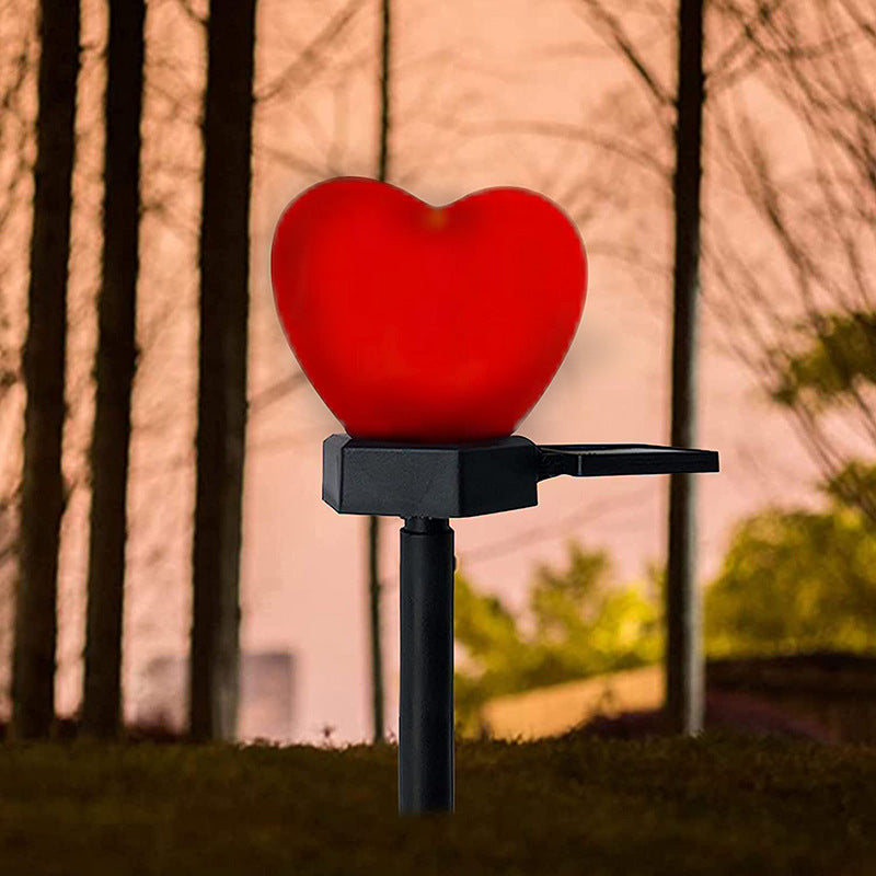 Modern Simplicity Heart Shape Solar Waterproof ABS Plastic LED Outdoor Ground Plug Light For Garden Cuvalon