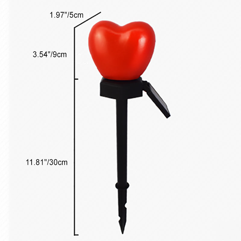 Modern Simplicity Heart Shape Solar Waterproof ABS Plastic LED Outdoor Ground Plug Light For Garden Cuvalon