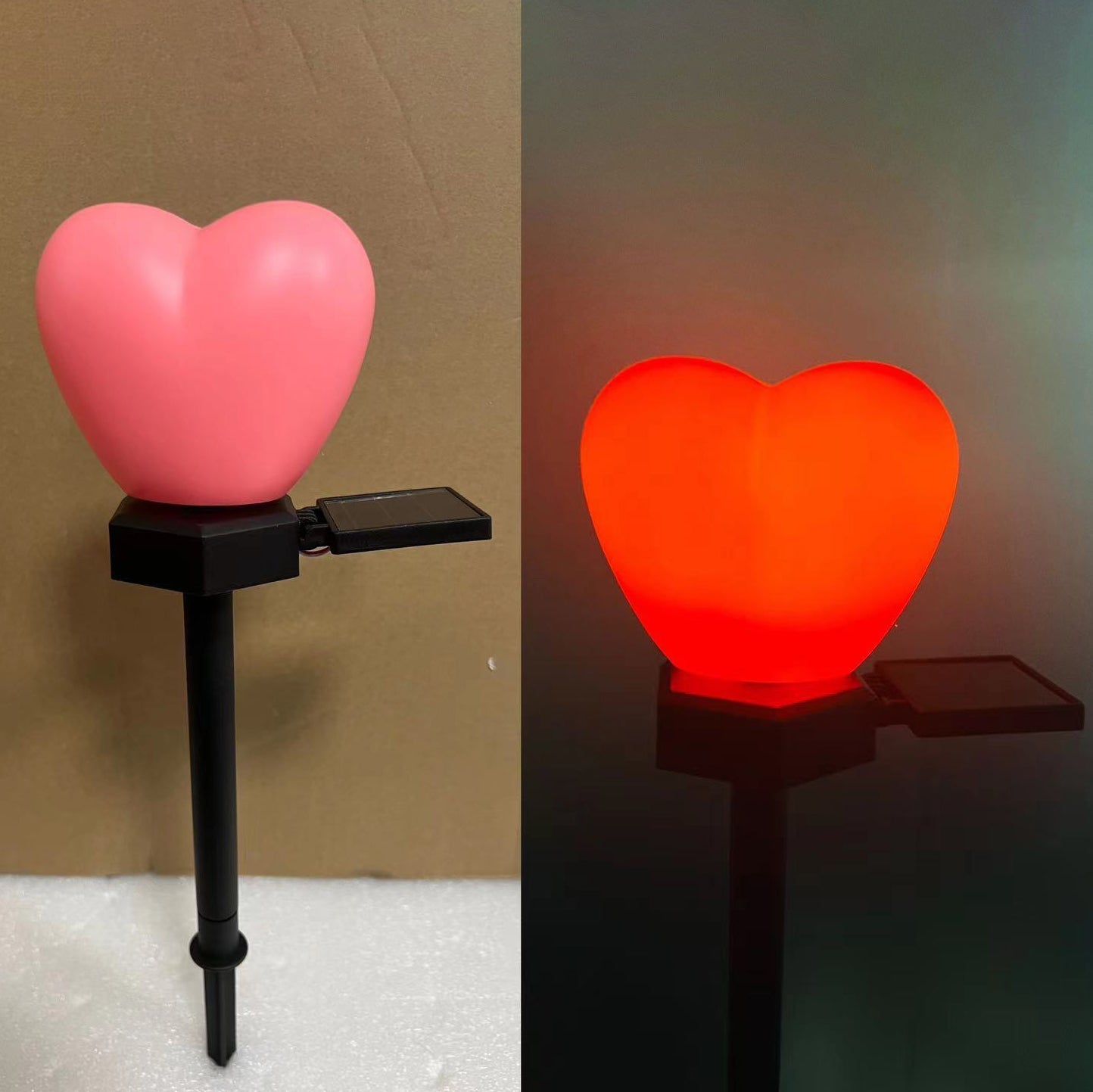 Modern Simplicity Heart Shape Solar Waterproof ABS Plastic LED Outdoor Ground Plug Light For Garden Cuvalon