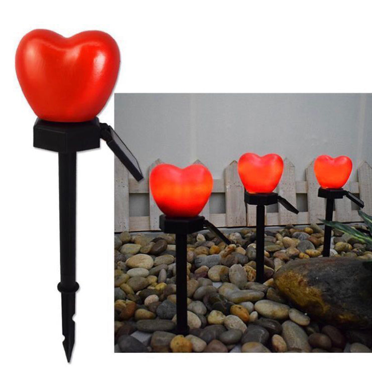 Modern Simplicity Heart Shape Solar Waterproof ABS Plastic LED Outdoor Ground Plug Light For Garden Cuvalon