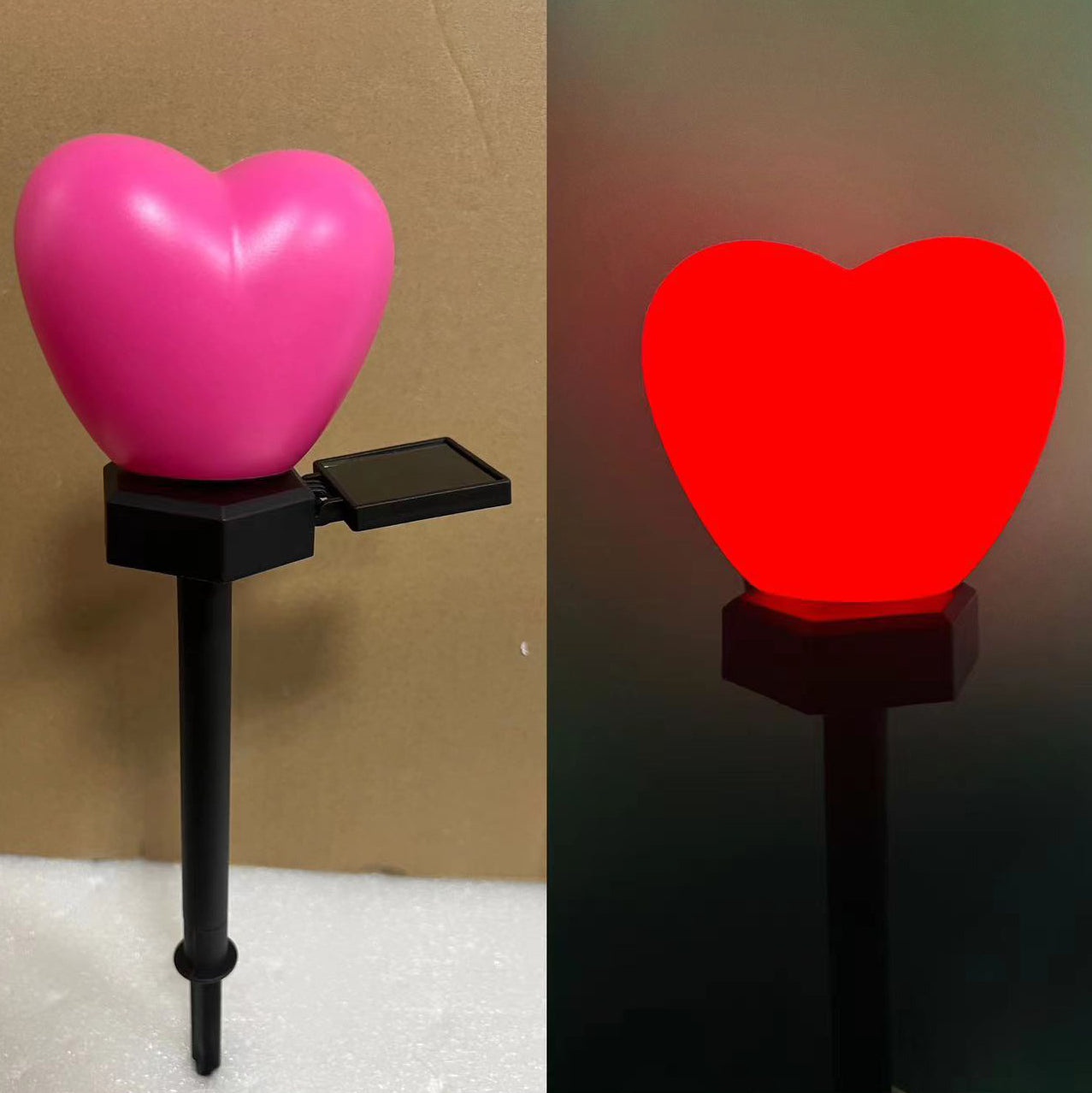 Modern Simplicity Heart Shape Solar Waterproof ABS Plastic LED Outdoor Ground Plug Light For Garden Cuvalon