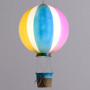 Contemporary Scandinavian Kids Metal Acrylic Hot Air Balloon Hanging Basket 1-Light Pendant Light For Bedroom Cuvalon