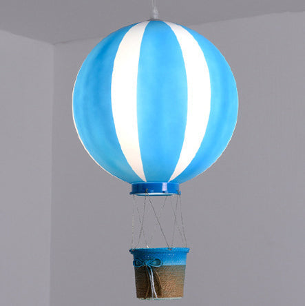 Contemporary Scandinavian Kids Metal Acrylic Hot Air Balloon Hanging Basket 1-Light Pendant Light For Bedroom Cuvalon