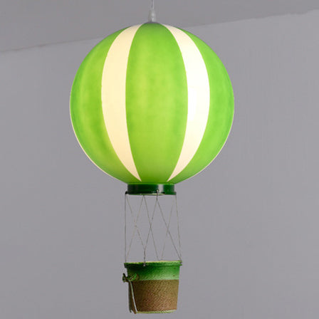 Contemporary Scandinavian Kids Metal Acrylic Hot Air Balloon Hanging Basket 1-Light Pendant Light For Bedroom Cuvalon