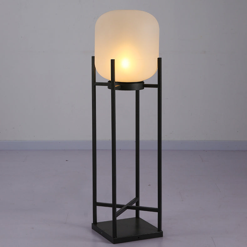 Modern Simplicity Solar Waterproof Cylinder Stainless Steel Acrylic LED Standing Floor Lamp For Outdoor Patio Cuvalon