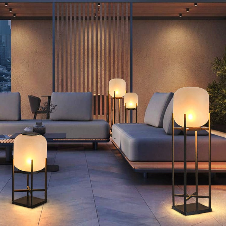 Modern Simplicity Solar Waterproof Cylinder Stainless Steel Acrylic LED Standing Floor Lamp For Outdoor Patio Cuvalon